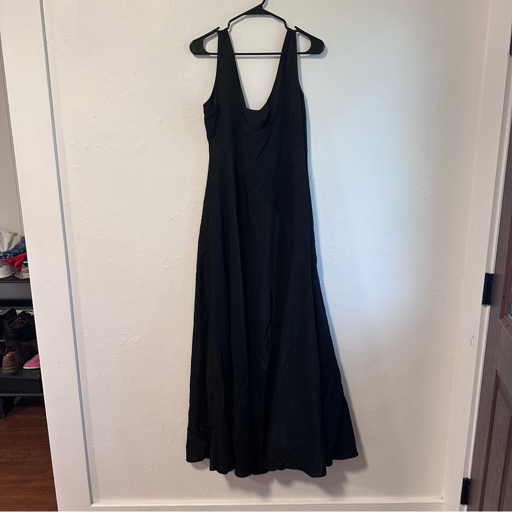 Peppermayo Black Floor Length Satin Gown - SZ 10